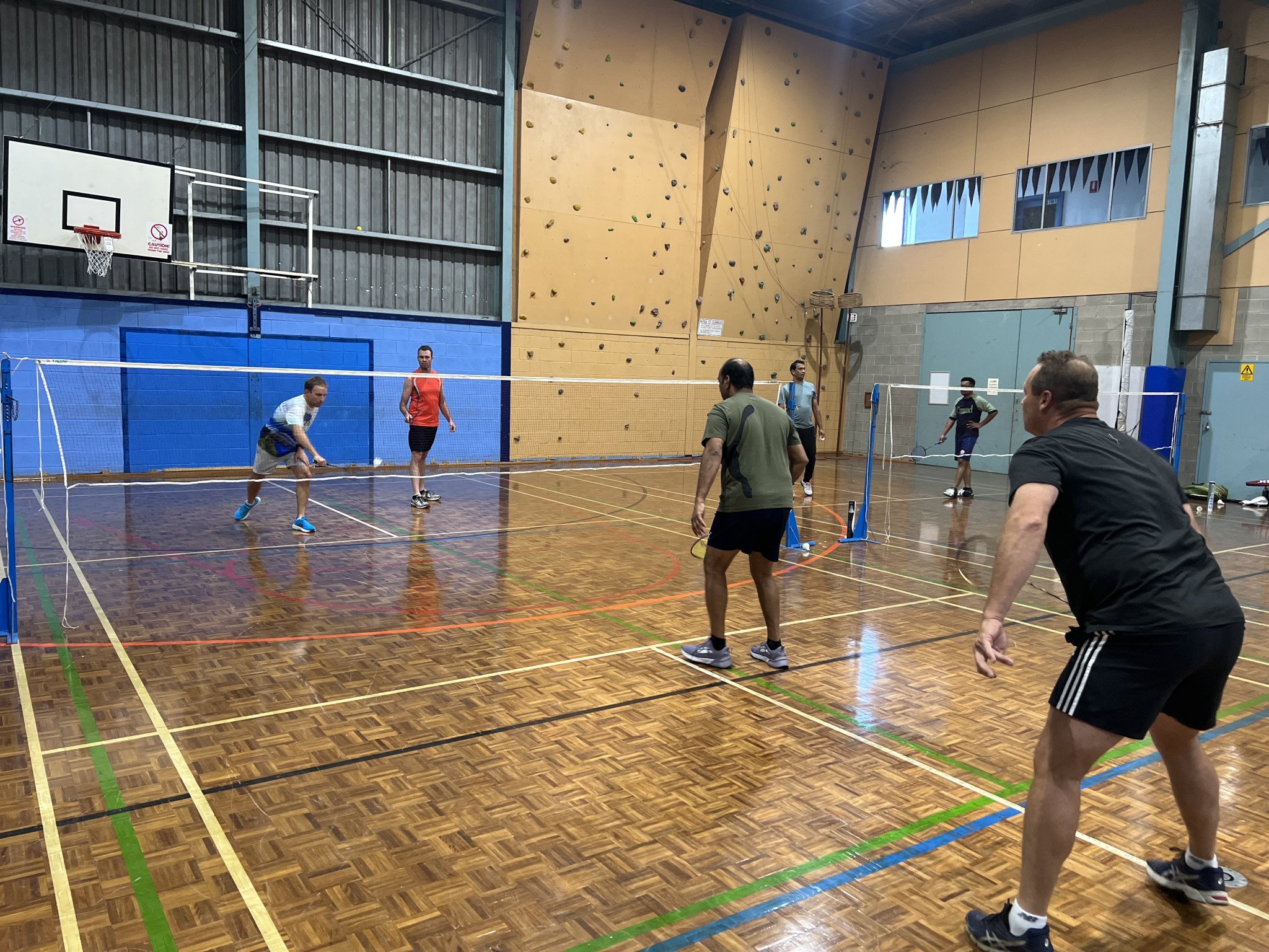 A-Graders (group 1) players Joel Beggs and James Gardner in action against Jordin Kuriakose and Luke Dunn. PHOTO: TAYYAAB MASROOR