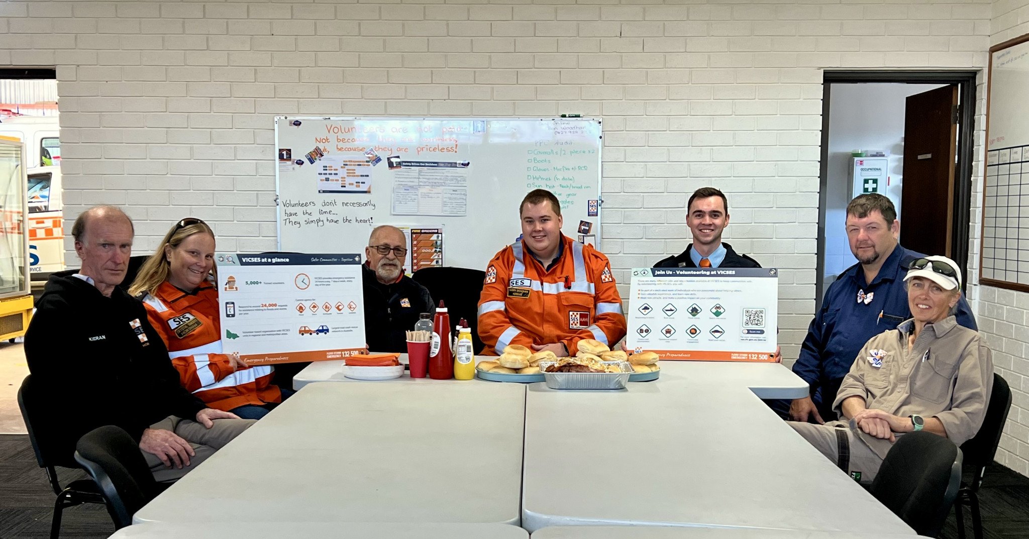 Horsham SES volunteers, Kieran Loughran, Crystal Sanders, Gary Frost, Harry Denovan, Jordan Bush, Jarrod McLean and Robyn Lowe.