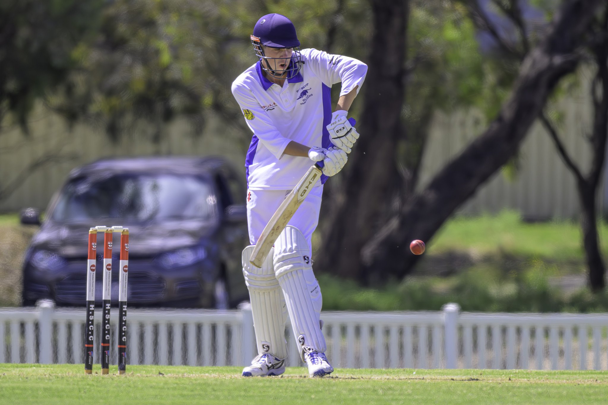 Rup-Minyip's Jake McKenzie watches the ball onto the bat.