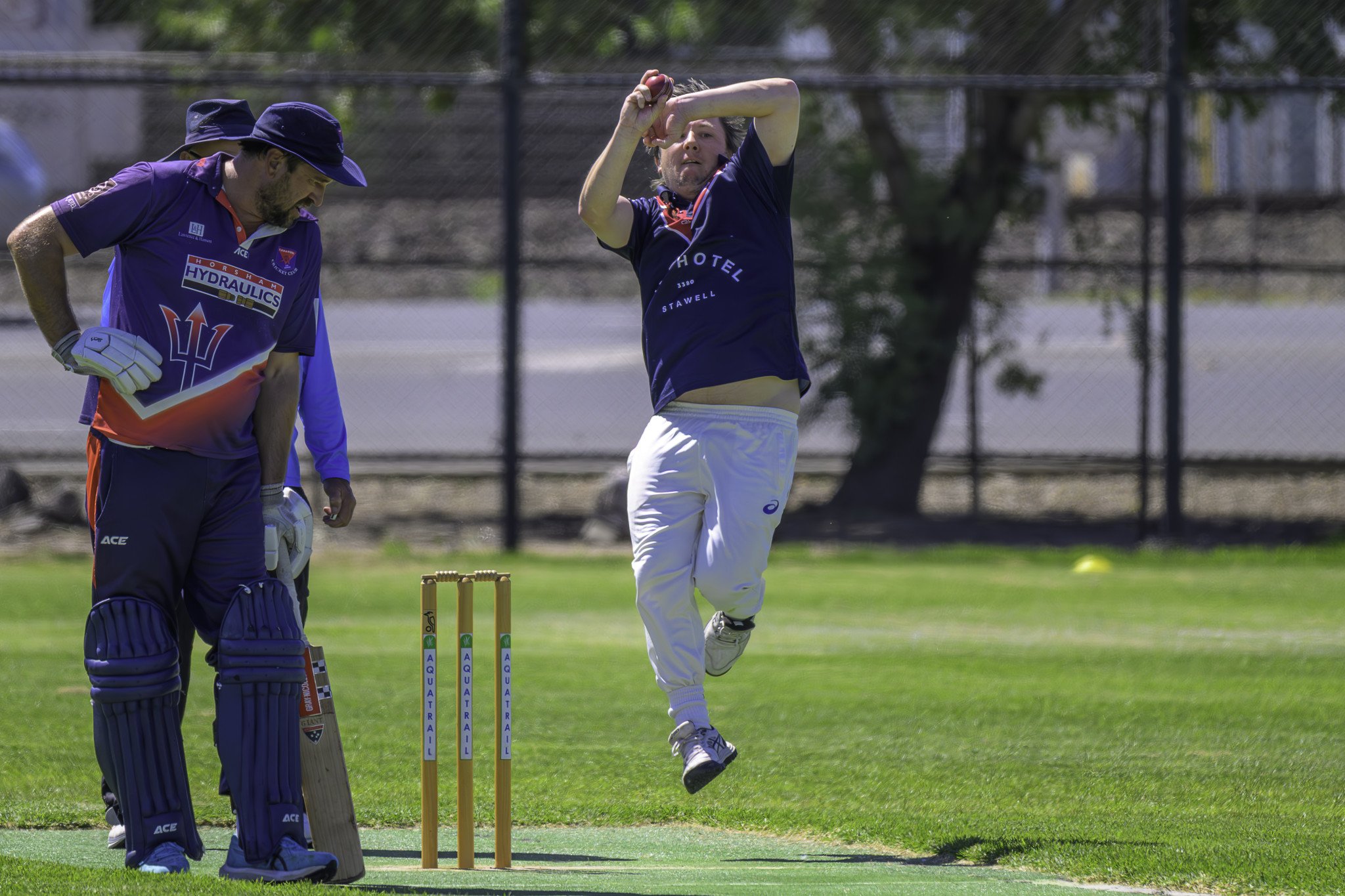 Josh McCartney steams into bowl.