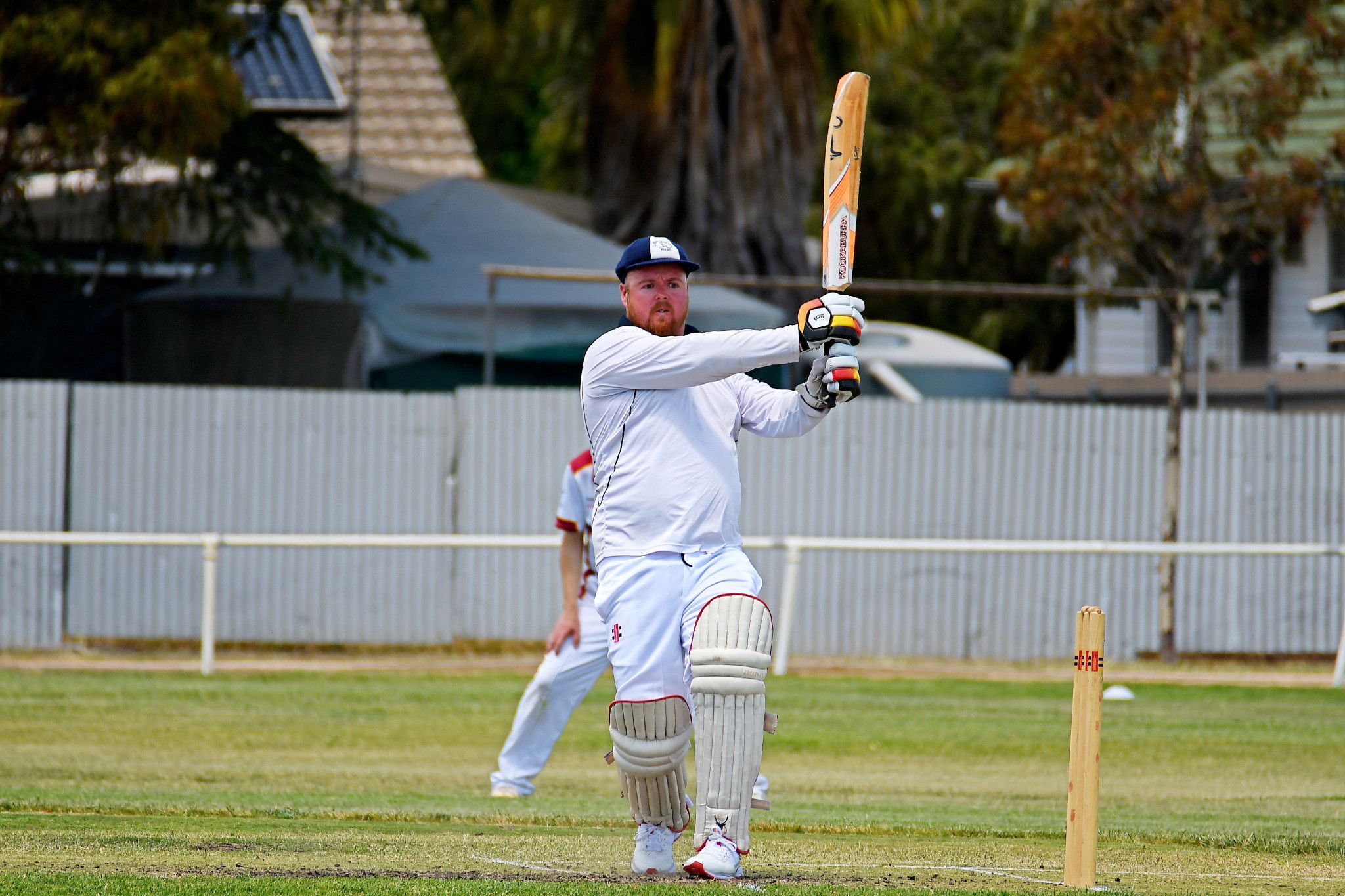 Colts' Kane Tutchell smashes a four to the square leg boundary on his way to a patient 20.
