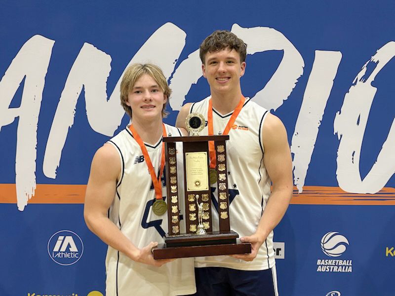 #7 Levi Munyard and Micah Livingstone made history by helping Victoria Country to win the under 18 men's National Basketball Championships for the first time in 35 years.