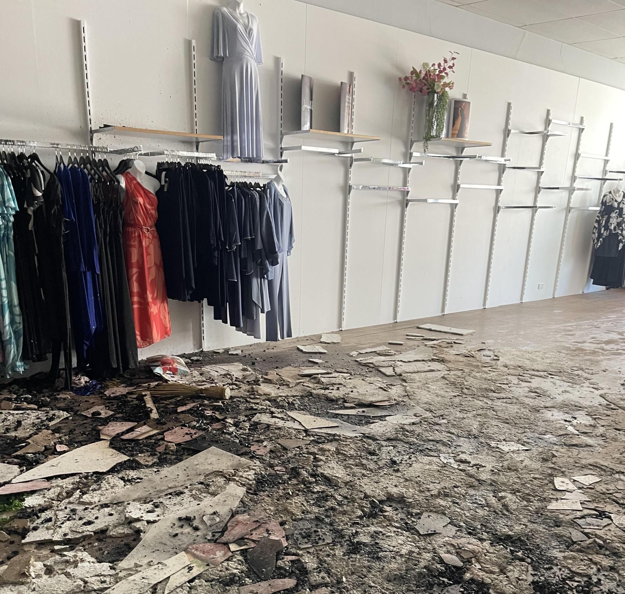 Exquisit Fashion damaged by fire, smoke and water during the adjoining Farmhouse Cafe' fire on Wednesday October 9 2024. Picture supplied.