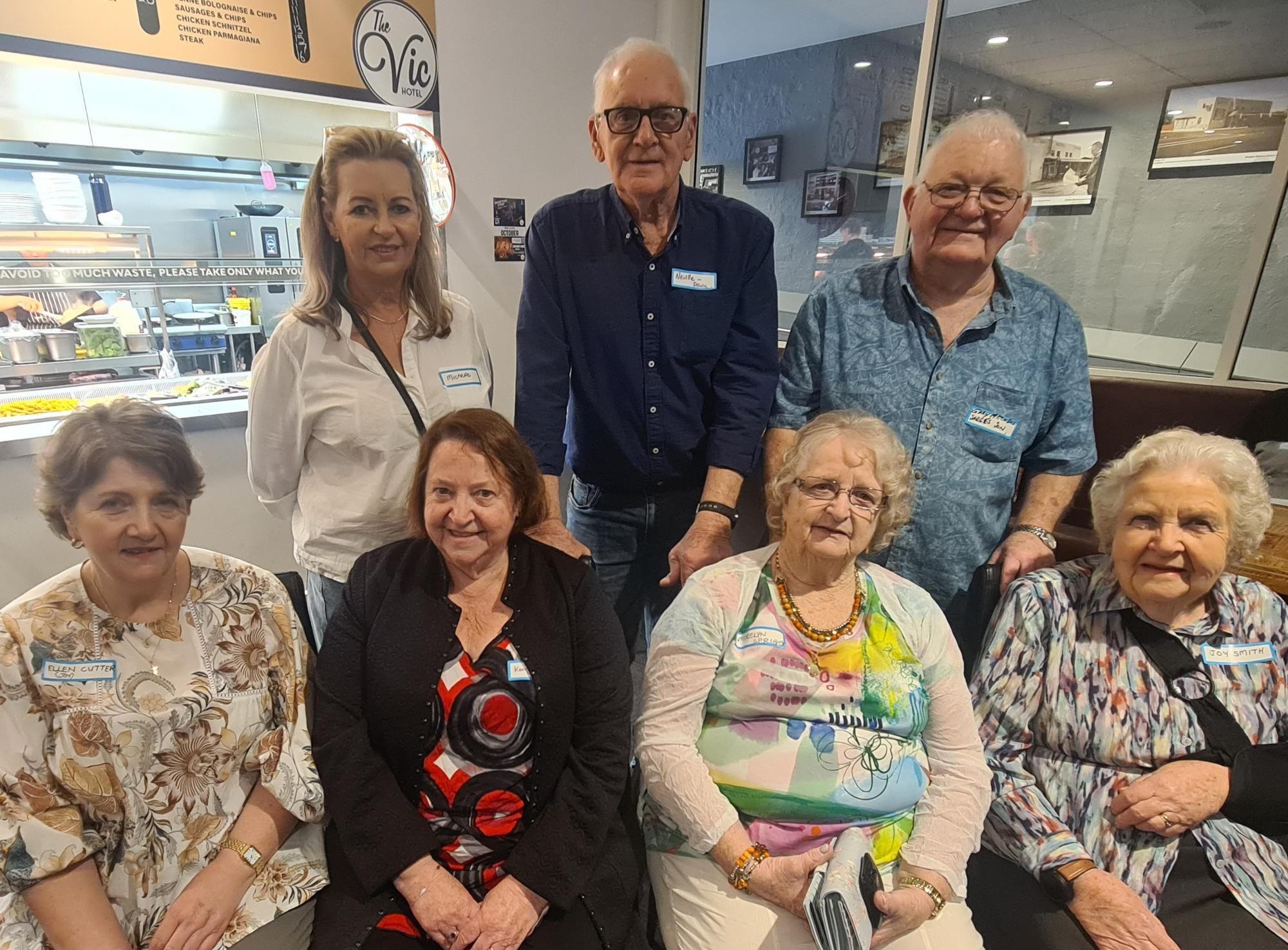 Family members representing the five generations of Perc and Ada Jones. Michelle, (Merelyn's daughter) Neville, Gary, IN front - Ellen, (Joys daughter) Merelyn, and Joy. Picture by Sheryl Lowe