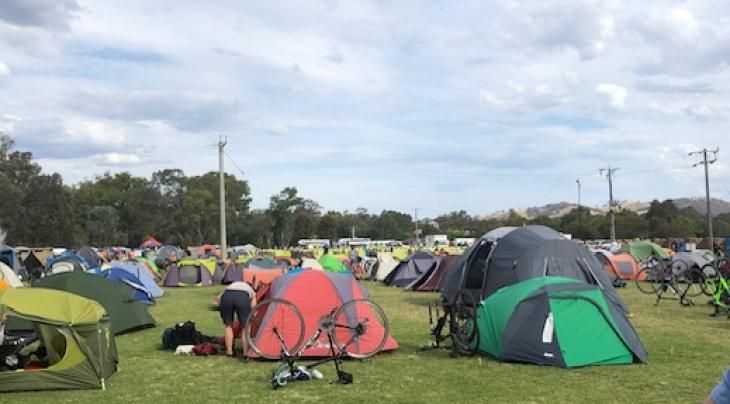 The Great Victorian Bike Ride - particpiants camp overnight in their personal camping enioyment. Horsham's Des Lardner took part in the 2024 event. Picutre suplied