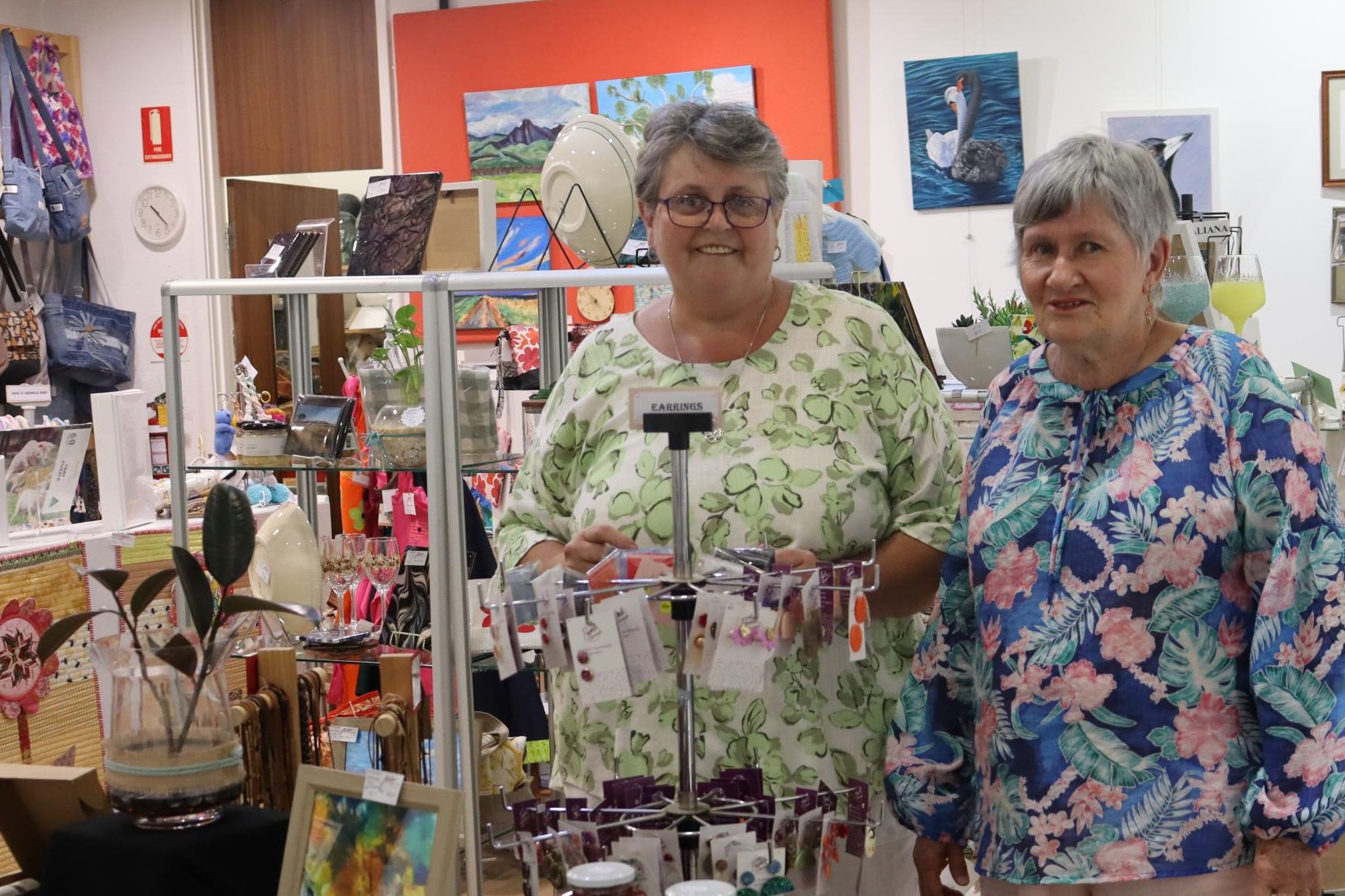 Makers Gallery and Studio committee members Liz Minne and Tricia Arbor were pleased with outstanding support Christmas trading. Picture Sheryl Lowe