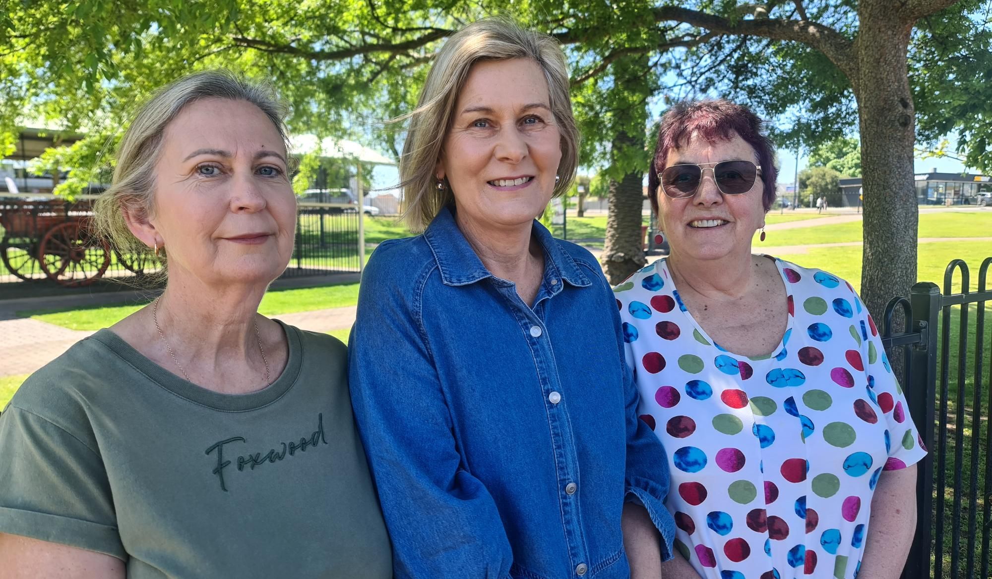 Exquisit Fashion staff - Kylie, Jannette and Di, (Karen is not pictured. The shop was damaged in the Firebrace Street fire on October 9 2024. Grateful for the community support. Picture by Sheryl :Lowe