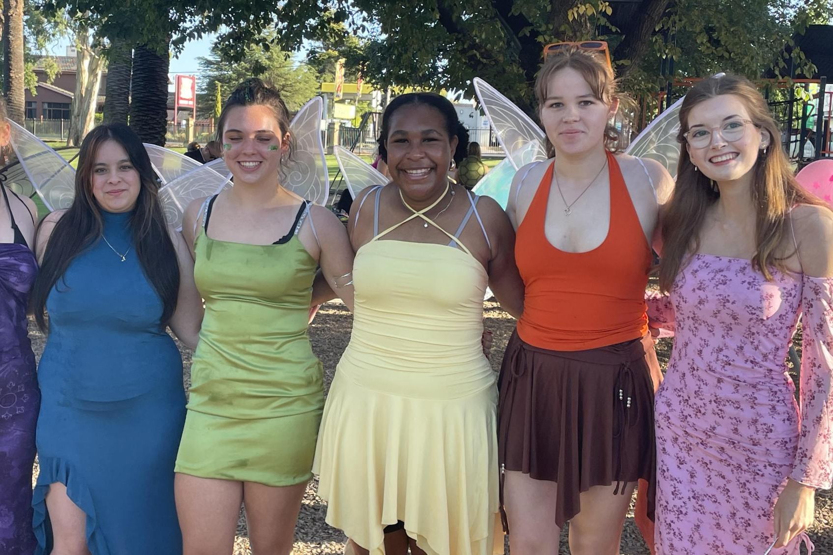 Horsham College Year 12 students Madi, Selena, Charlotte, Kylie, Lily and Kalina gathered at May Park before heading to the AquaticCentre for the swimming sports day. Picture by Sheryl Lowe