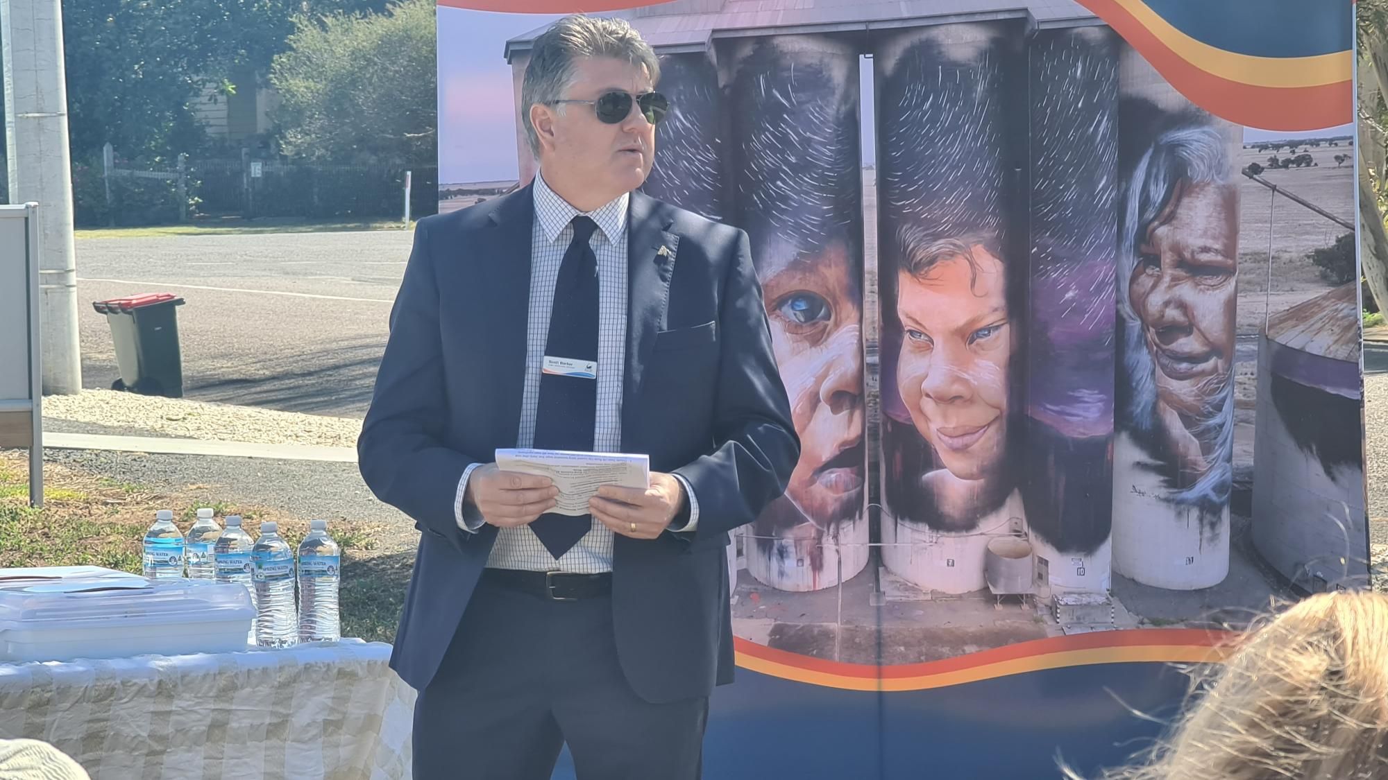 Swan Hill Rural City Council CEO Scott Barber said he was pleased to be involved with like-minded councils in a pilot program to speed up the housing shortage across the regions at the launch in Murtoa. Picture by Sheryl Lowe