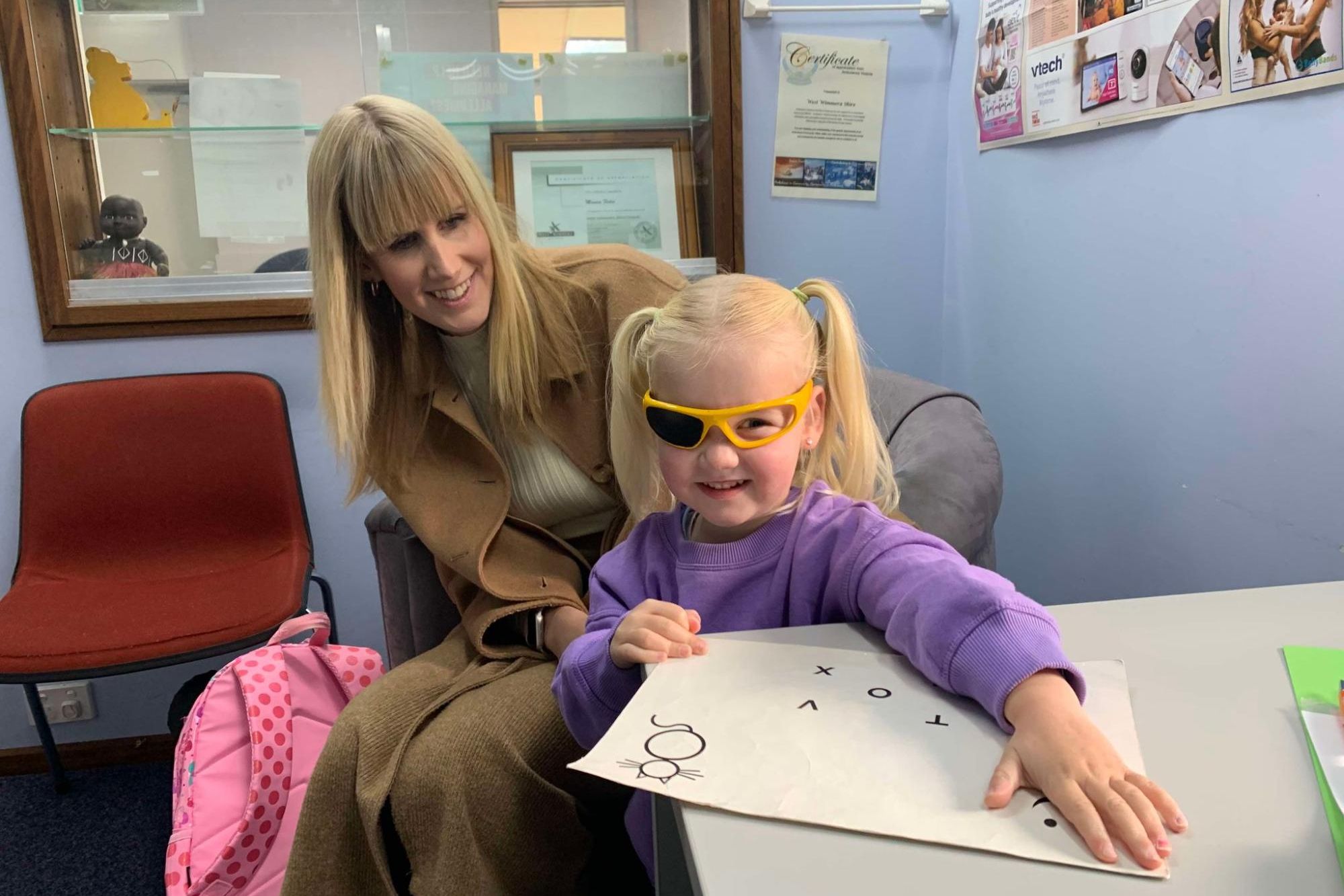 Ruby Witmitz, 3, completes her 3.5 year checkup at the Kaniva Maternal and Child Health Centre, with her mother Erin. Picture supplied