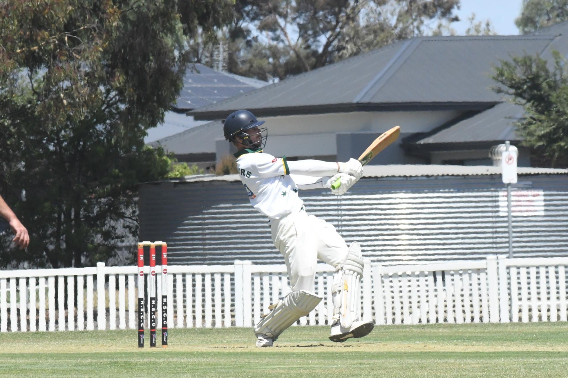 Brad Alexander plays square of the wicket during round 12 of the HCA A Grade competition on Saturday, February 8. Picture by Lucas Holmes