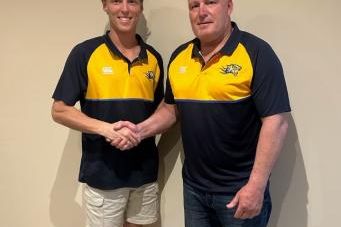 Nhill's 2025 WFNL senior football co-coaches Jake McQueen and Trevor Ryan. Picture supplied