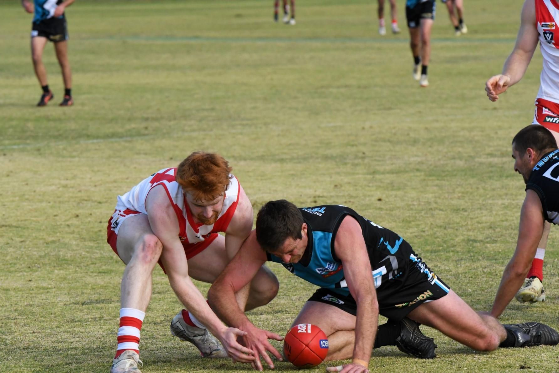 Adam Haslett and Tim Sanford will play key roles for their respective teams in the WFNL second qualifying final on Saturday, September 7. Picture by Lucas Holmes