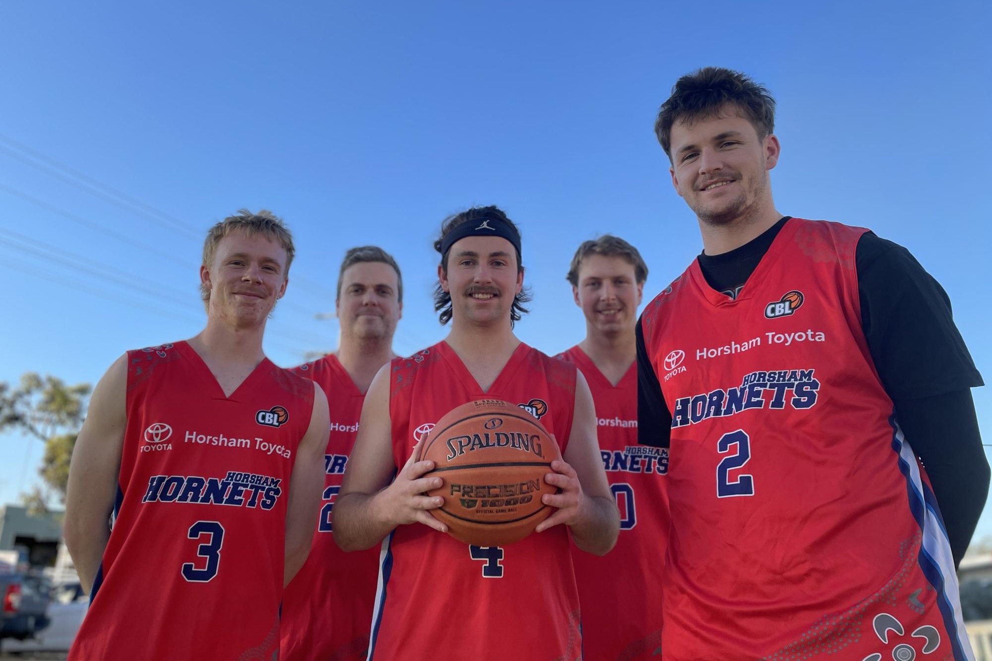 Freddy Frew, Jake Hobbs, Mitch Martin, Cody Bryan and Austin Mckenzie at Horsham Hornets training on Tuesday, December 10. Picture by Lucas Holmes 