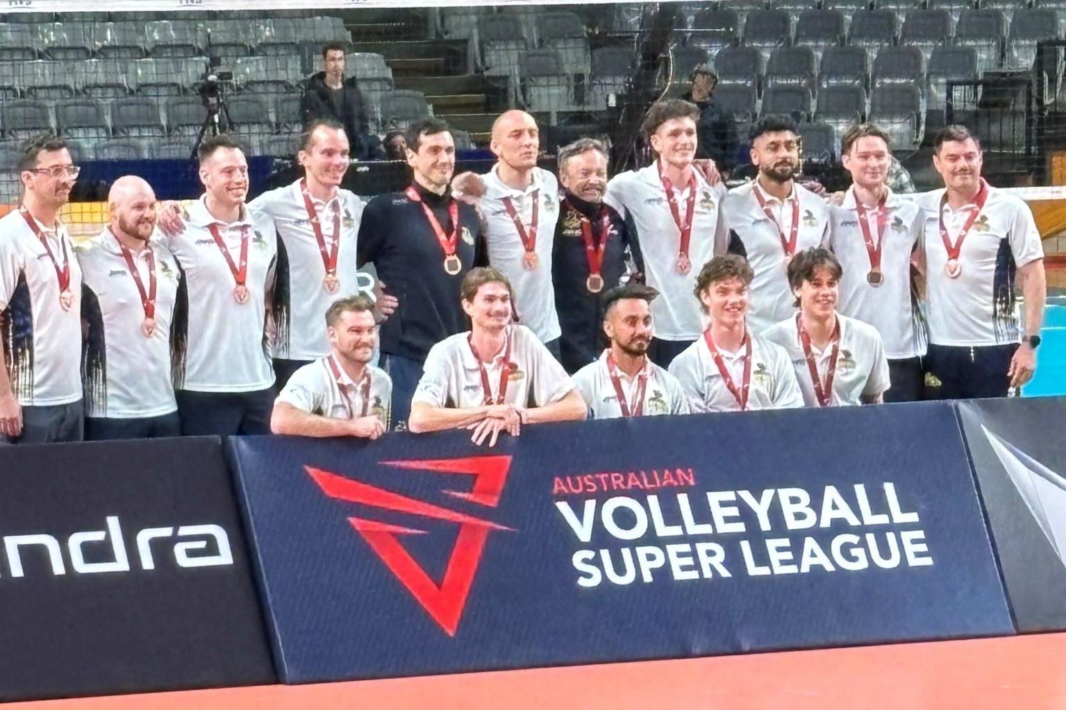 Volleyball Superleague's bronze medal winning Melbourne Vipers celebrate their season. Picture supplied