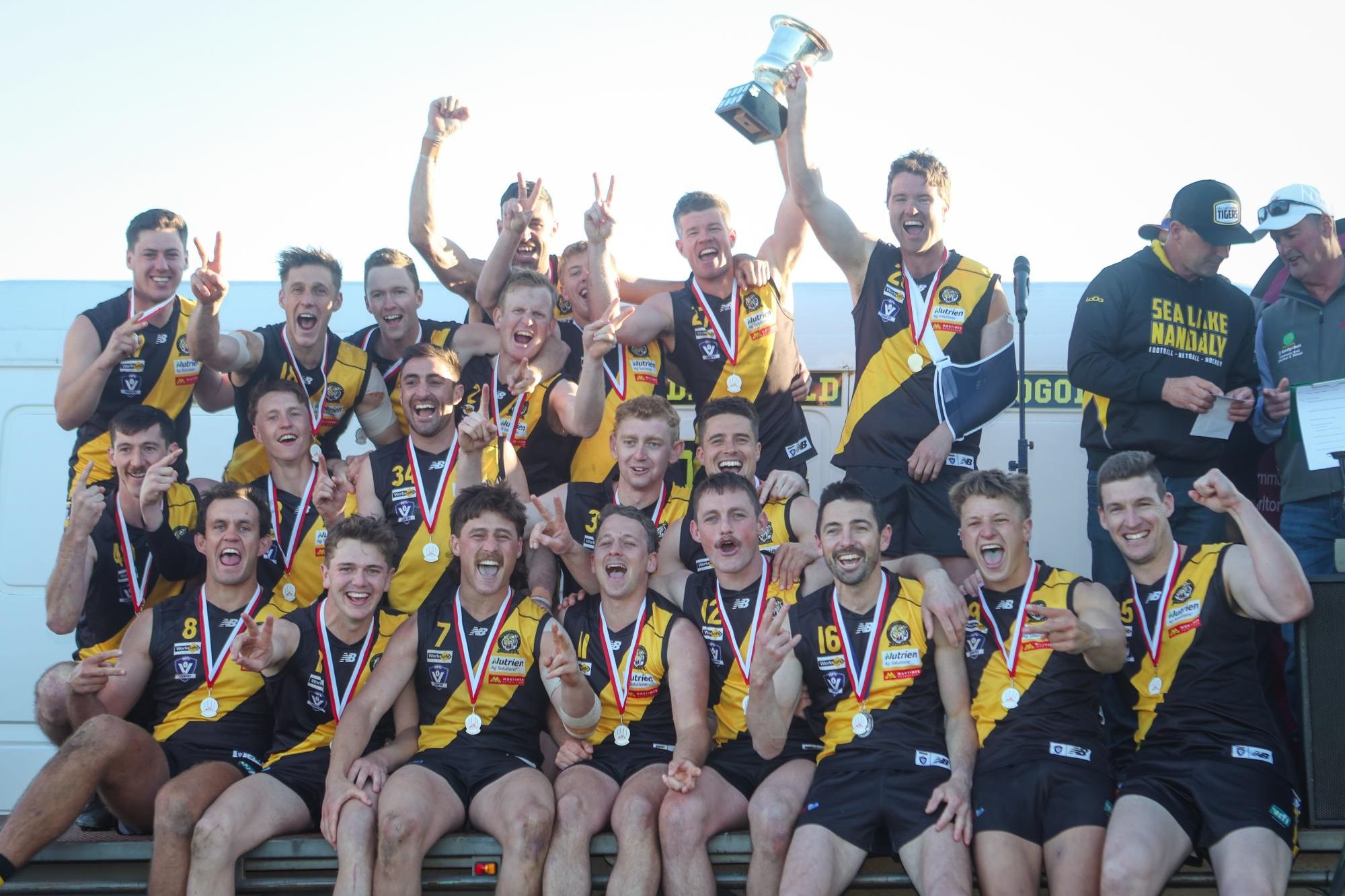 Sea Lake-Nandaly have won back-to-back NCFL premierships after defeating Birchip-Watchem by 13 points in the grand final on Satrday. Picture by Blake Lee