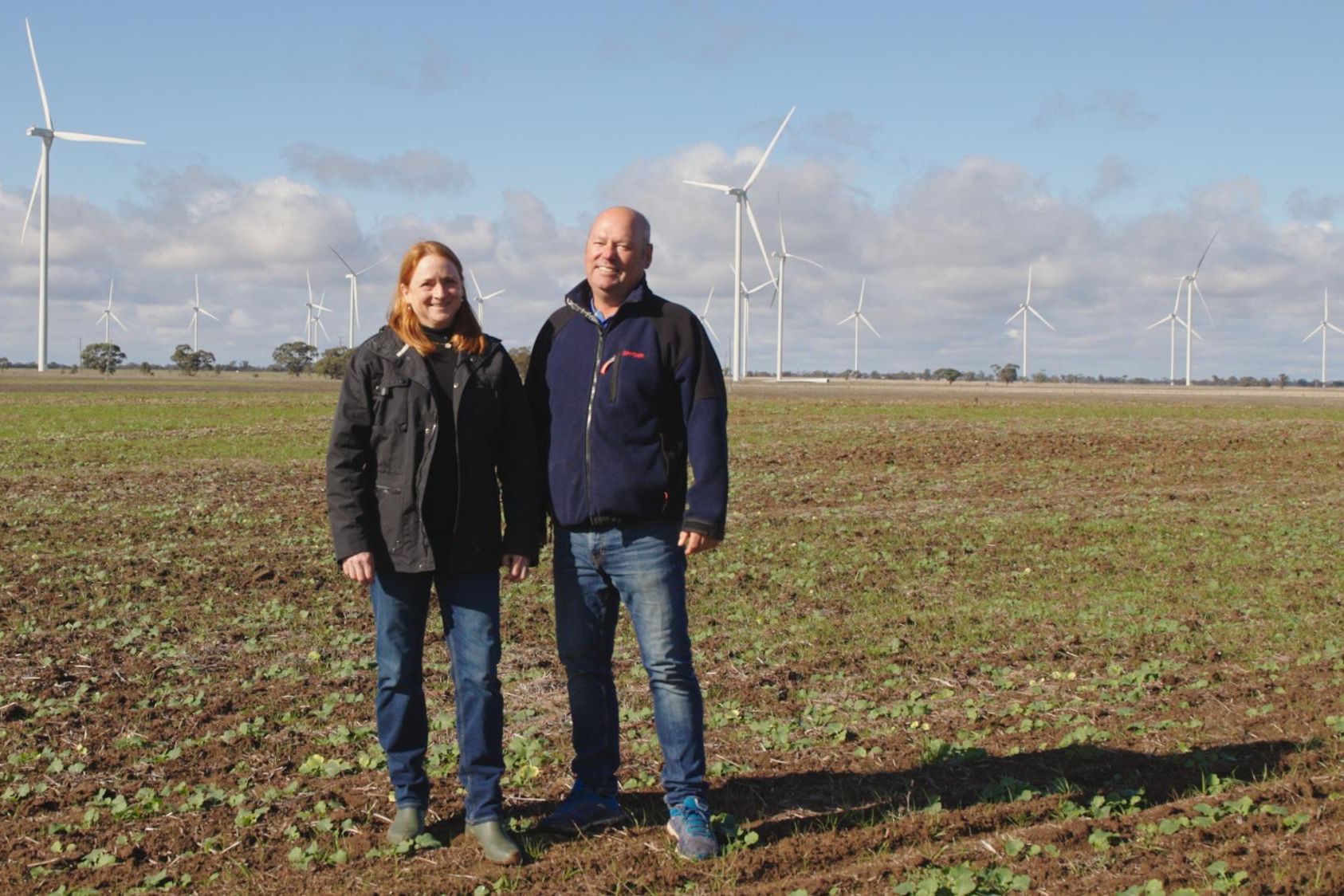 Simon and Susan Tickner's property at Warracknabeal was featured in season four of The New Joneses mini-series. The Tickner family have farmed under transmission lines for over 50 years. Picture supplied
