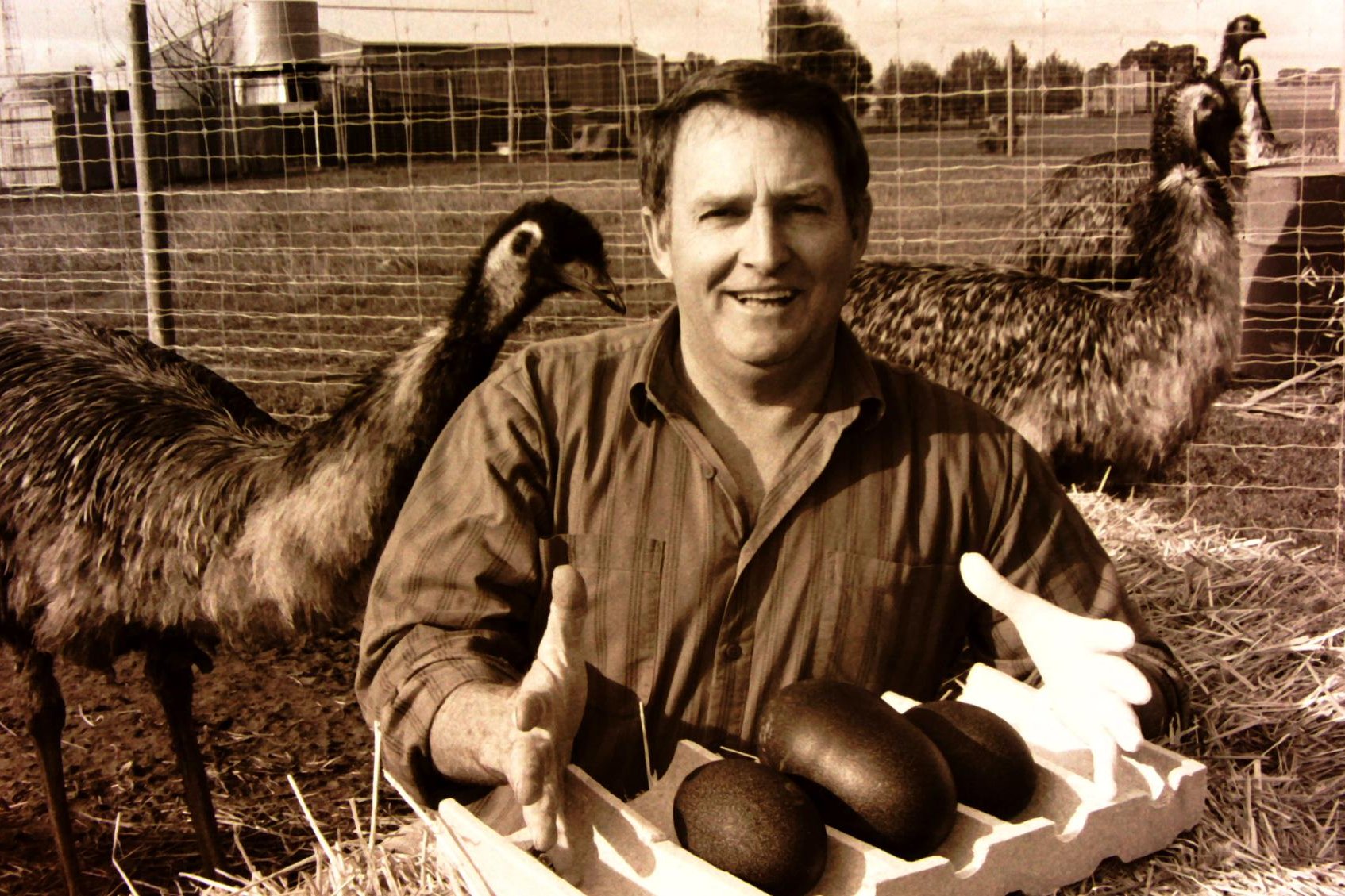 Keith Baker from Pimpinio with his 900g emu egg in 1994. File picture