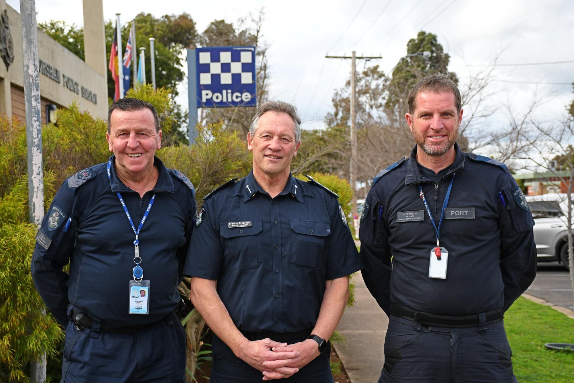 PORT Senior Sergeant Pat Ryle, left, Western Division Inspector Brendan Broadbent, and Sergeant Greg Pearson were part of Operation Encompass, a major four day blitz in the Wimmera. Picture by Ben Fraser