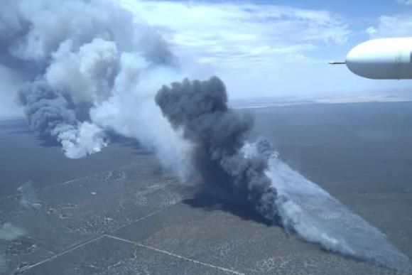 A bushfire ignited by dry lightning has burnt more than 63,000ha. Picture supplied by Forest Fire Management Victoria