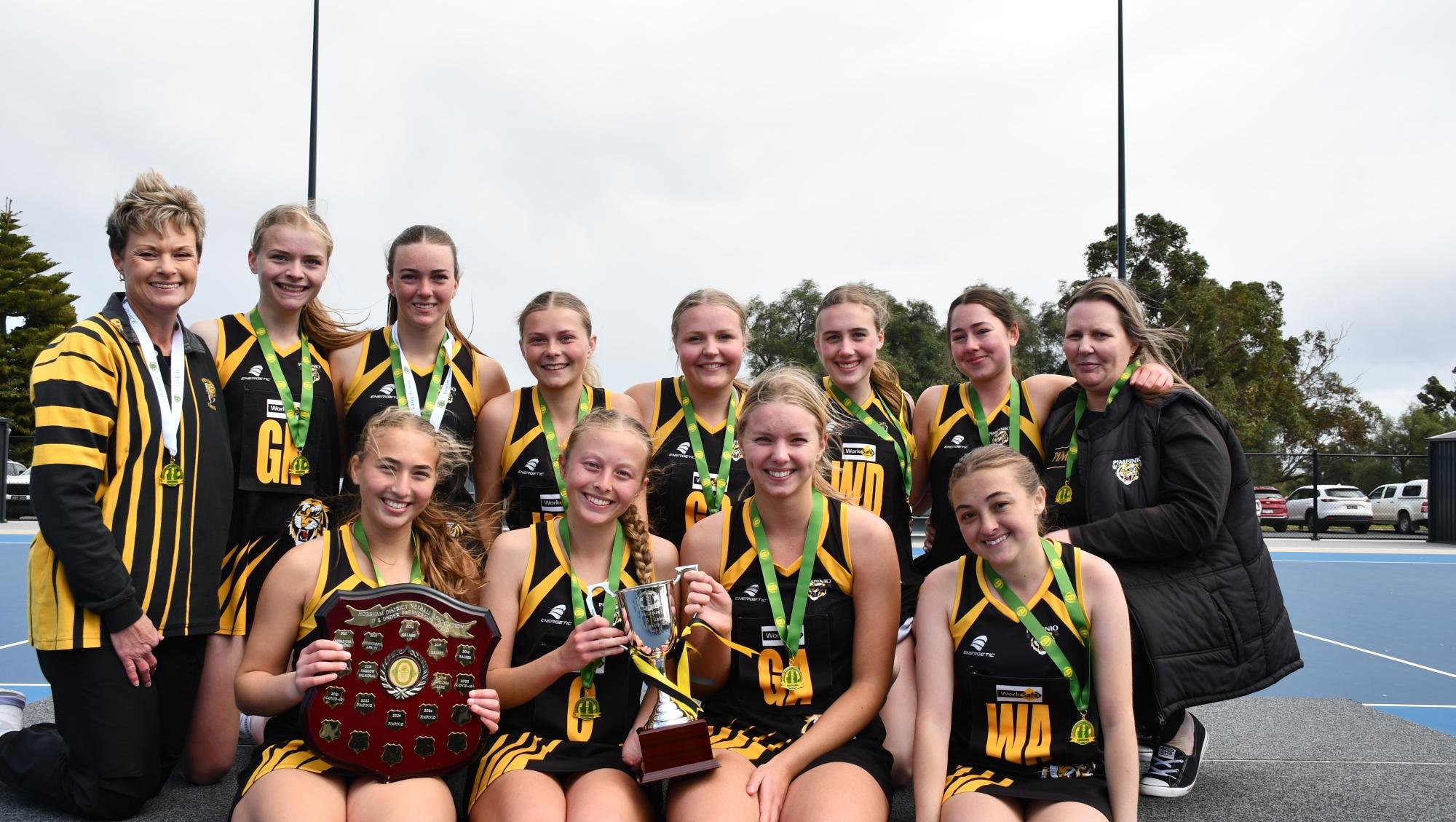 Pimpinio, the 2024 HDFNL under-17 netball premiers. Picture by Ben Fraser