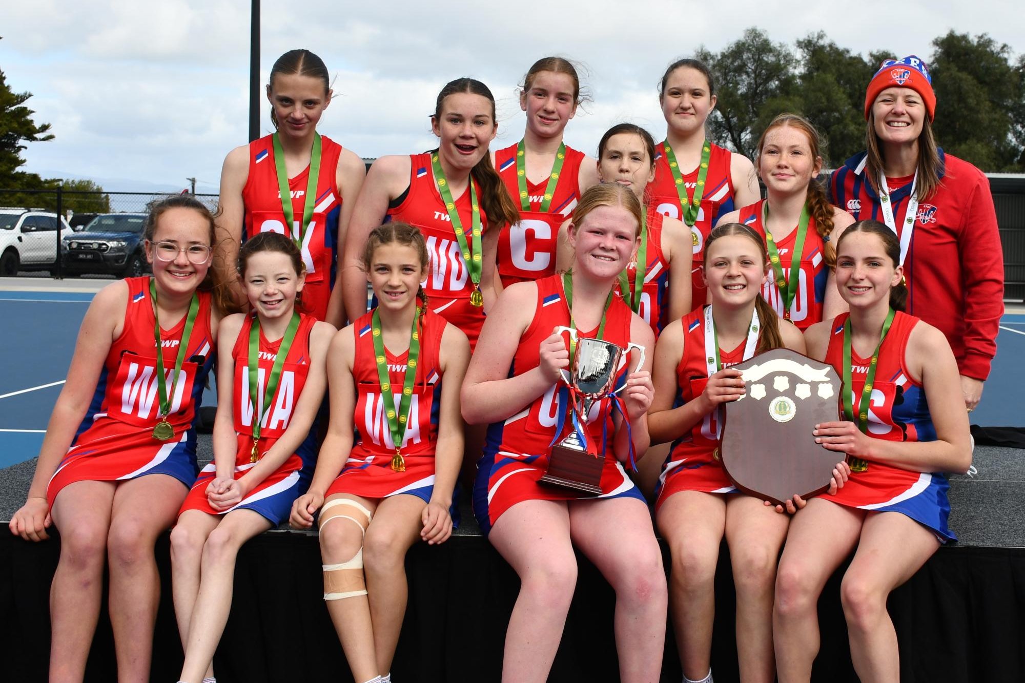 Kalkee, the 2024 HDFNL under-13 netball premiers. Picture by Ben Fraser