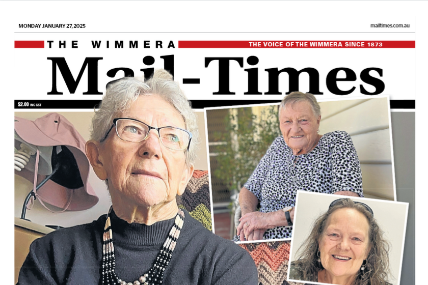 The front page of today's The Wimmera Mail-Times. File picture