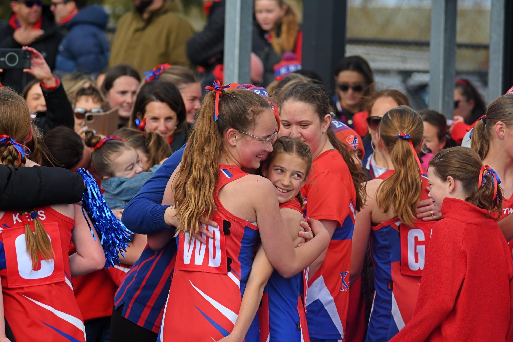 Kalkee celebrates its first premiership of the day, the under-13s. Picture by Ben Fraser