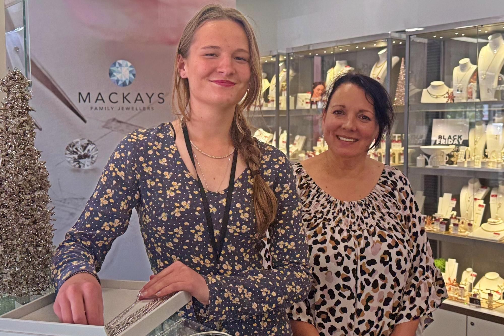 Mackays Family Jewellers' Violet Willmore, left, and Dita Naumovski were busy on Friday, November 29, during the Black Friday Sale. Picture by Ben Fraser