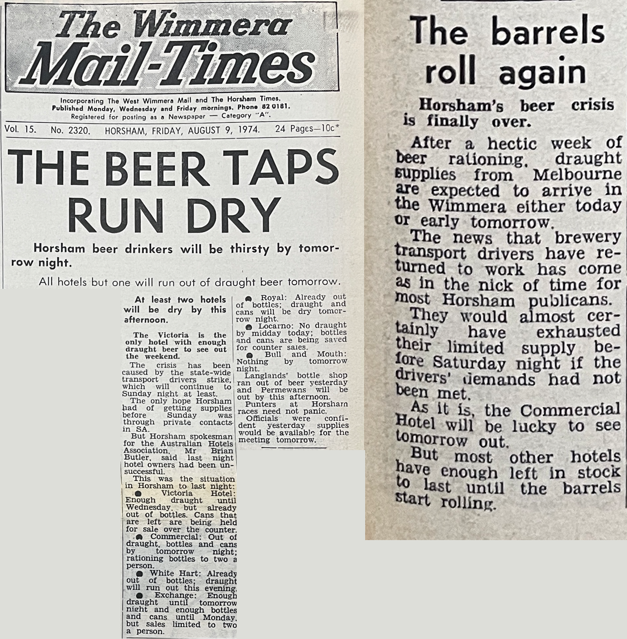 On Friday, August 9, 1974, the week-long keg shortage saw Horsham's beer supply dry up. File picture
