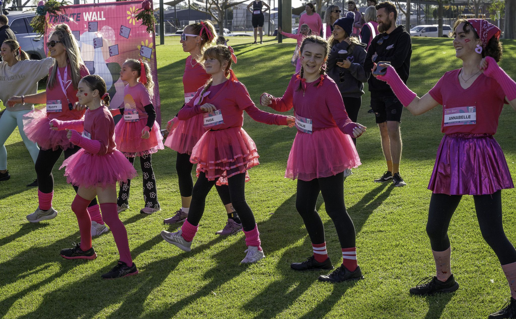 Warming up before the race.