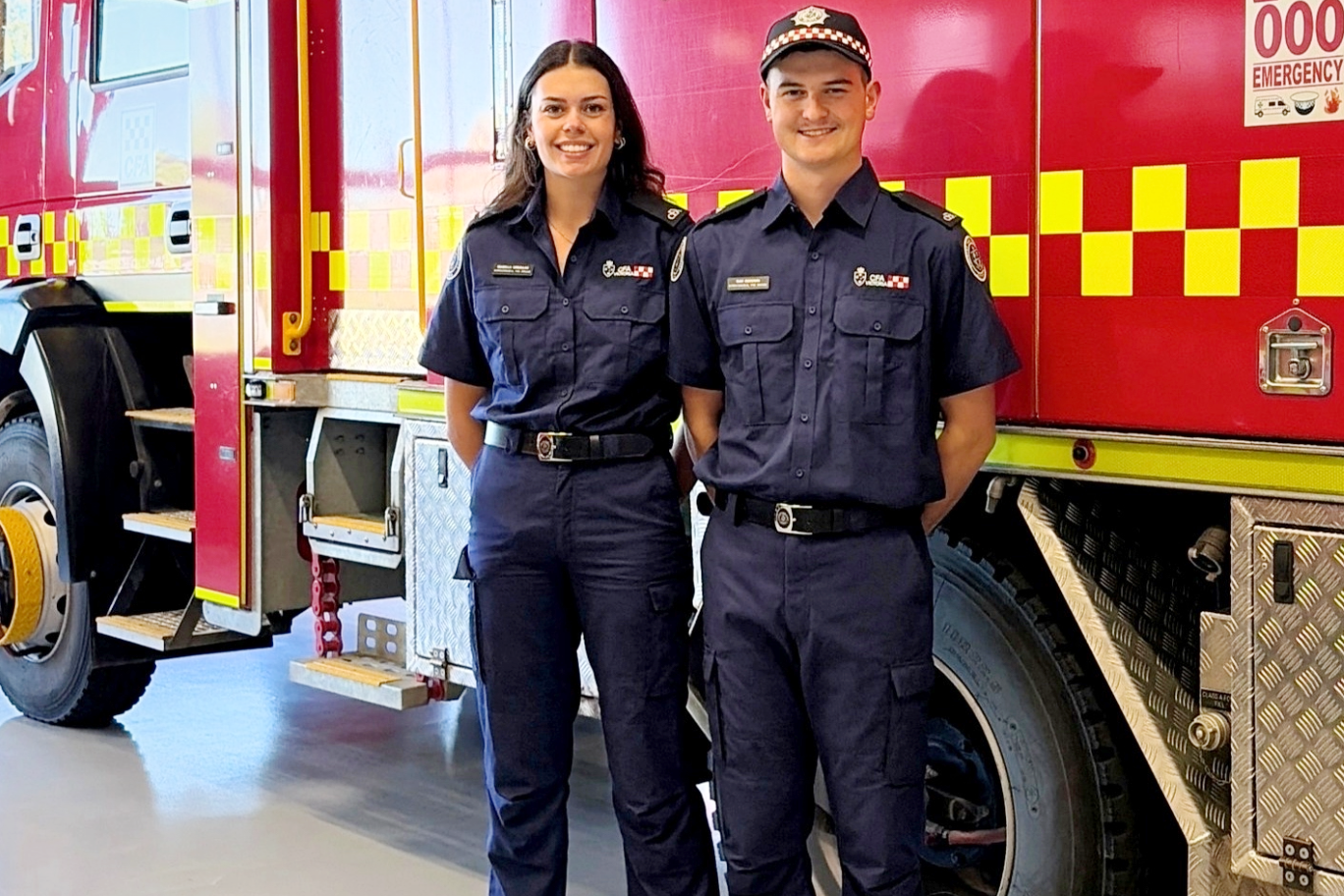 Warracknabeal Fire Brigade members Isabella Orszulak and Sam Goodwin were part of a Strike Team on February 9.