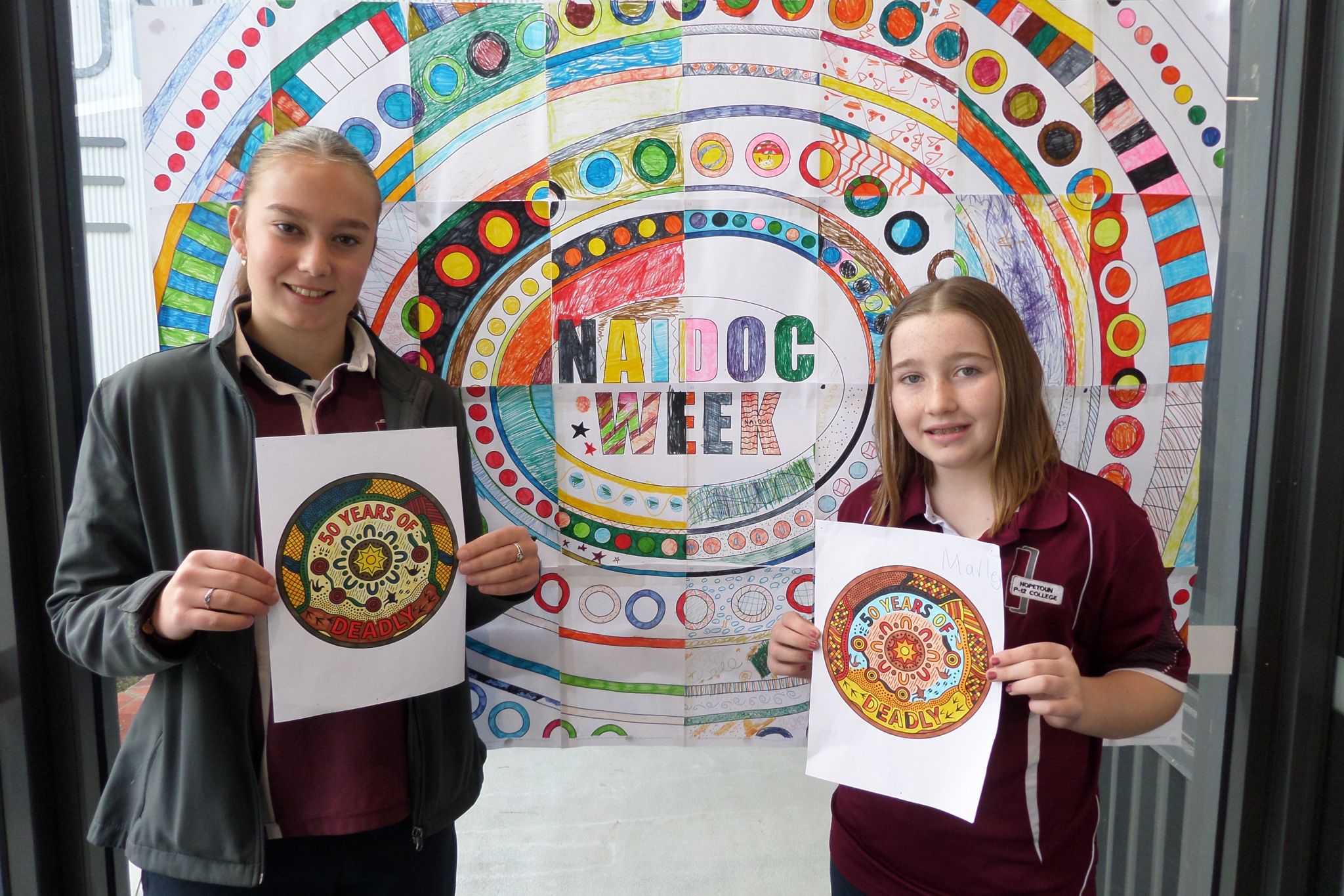 Olivia and Marley, winners of the NAIDOC Week Colouring Competition.