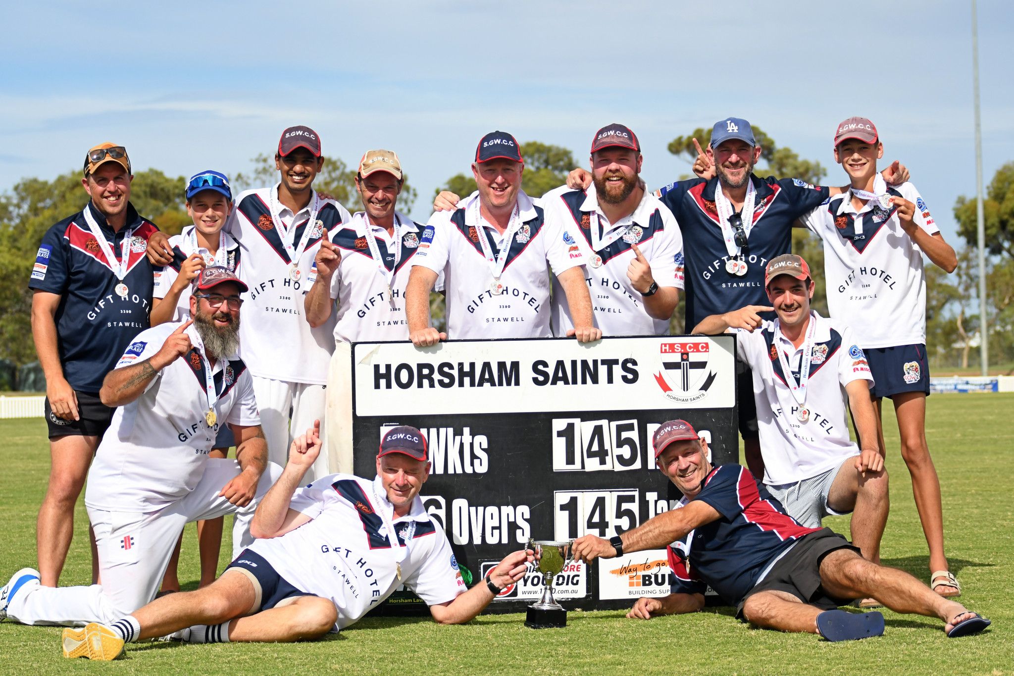 Swifts-Great Western celebrate their HCA B grade premiership after defeating the Rup-Minyip Panthers in the grand final by two wickets at Coughlin Park.Swifts-Great Western celebrate their HCA B grade premiership after defeating the Rup-Minyip Panthers in the grand final by two wickets at Coughlin Park.
