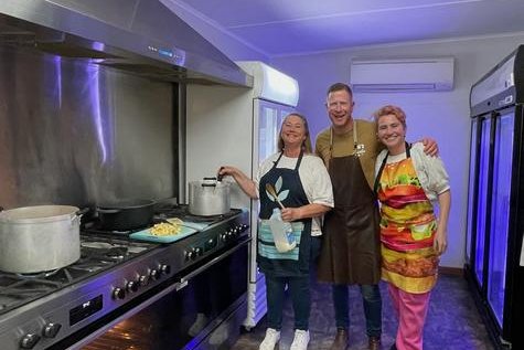 Last year's contenders and judge Wendy Bywaters, Tim Bone and Vanessa Triana.