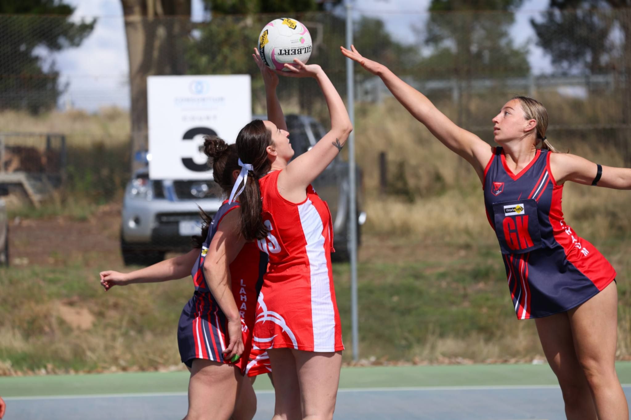 Laharum goalkeeper Jaspa Robinson (right) impressed in her Demons debut and will be critical in nullifying Pimpinio's offence this Saturday at Cameron Oval.