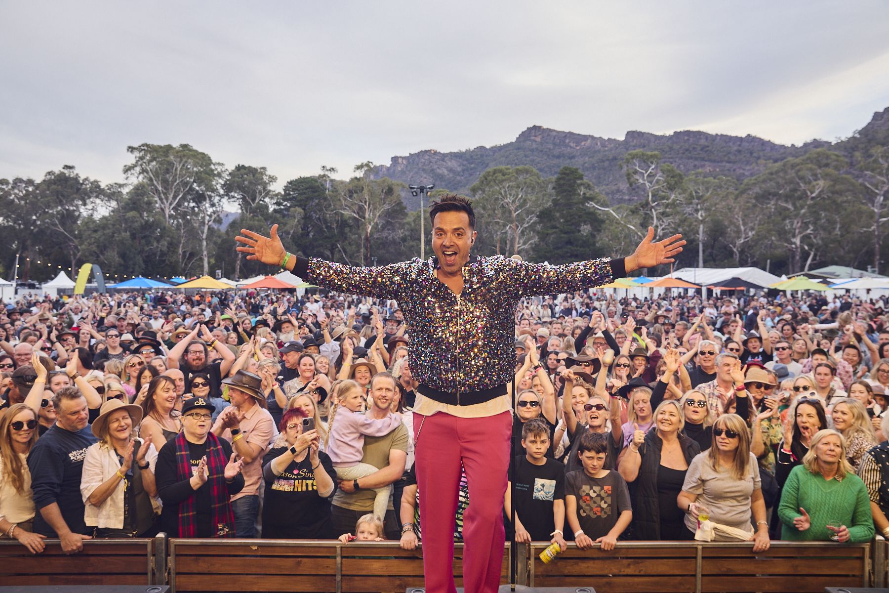 Famous singer Jason Singh performed at the Grampians Grape Escape over the weekend. Photo: MARCUS THOMSON