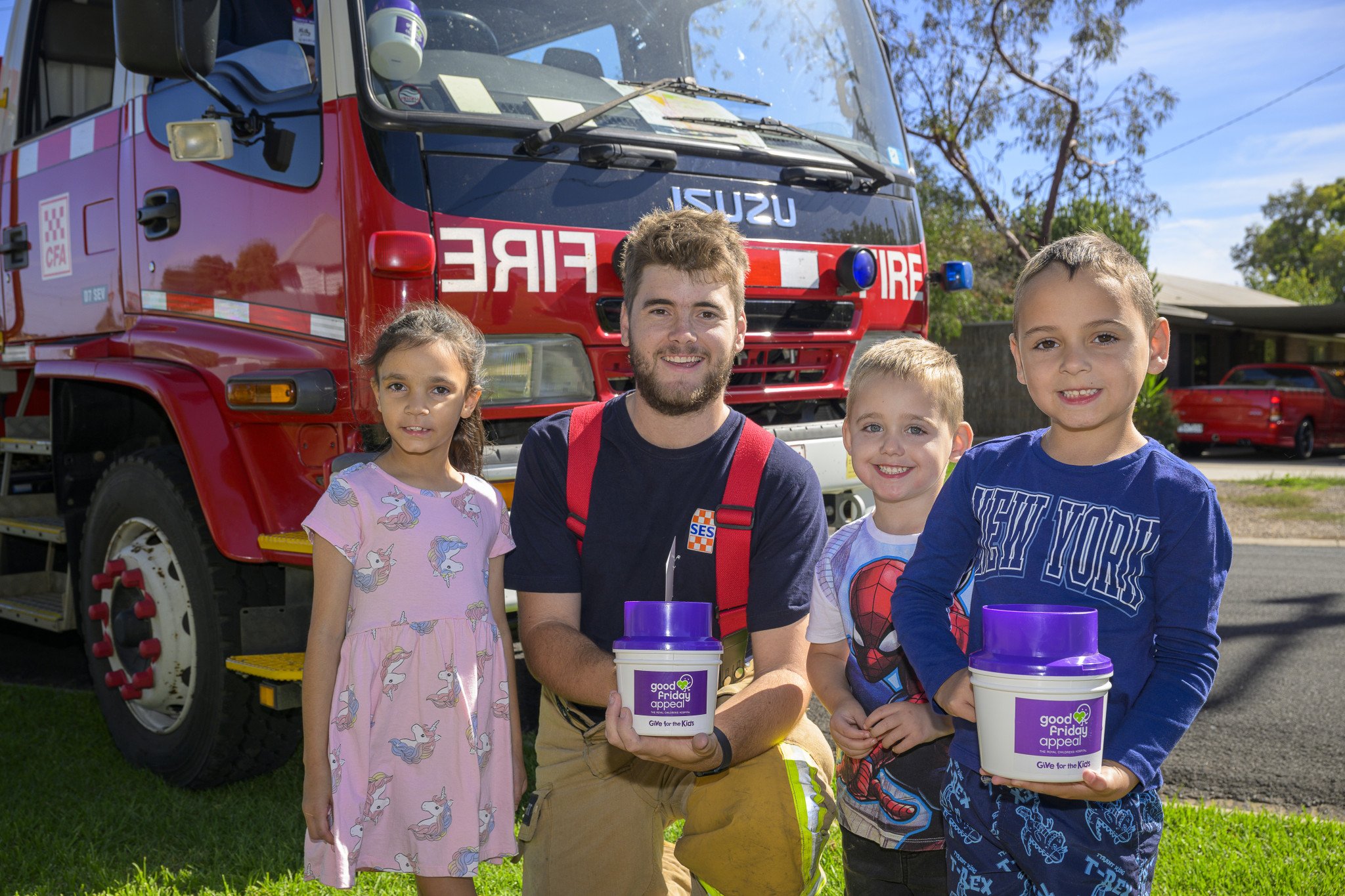 Aliza Kennedy, CFA Volunteer Ben Woodhart, Nekko Salter-Fear and Ryda Salter-Fear.