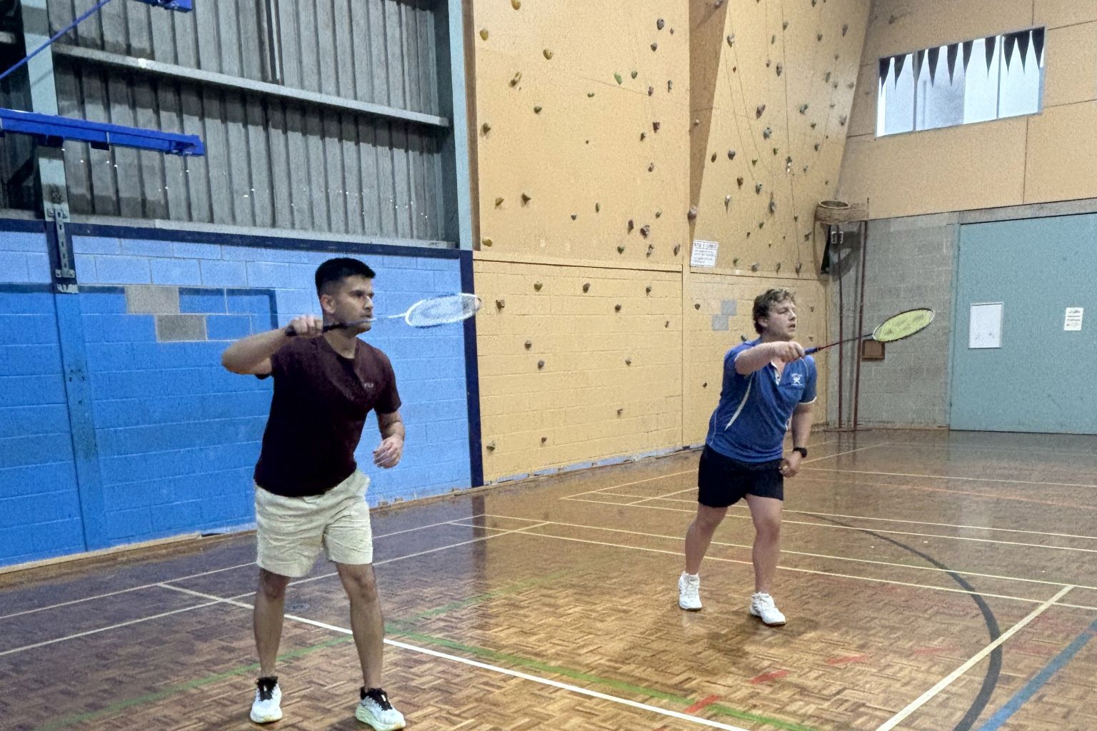 A Grade players, Harshdeep Singh and Josh Dunn, were waiting for a smash during last Monday's competition. Mr Singh declared as the overall topper of the season with a 120 per cent aggregate. Photo by CAITLIN SAWYER.