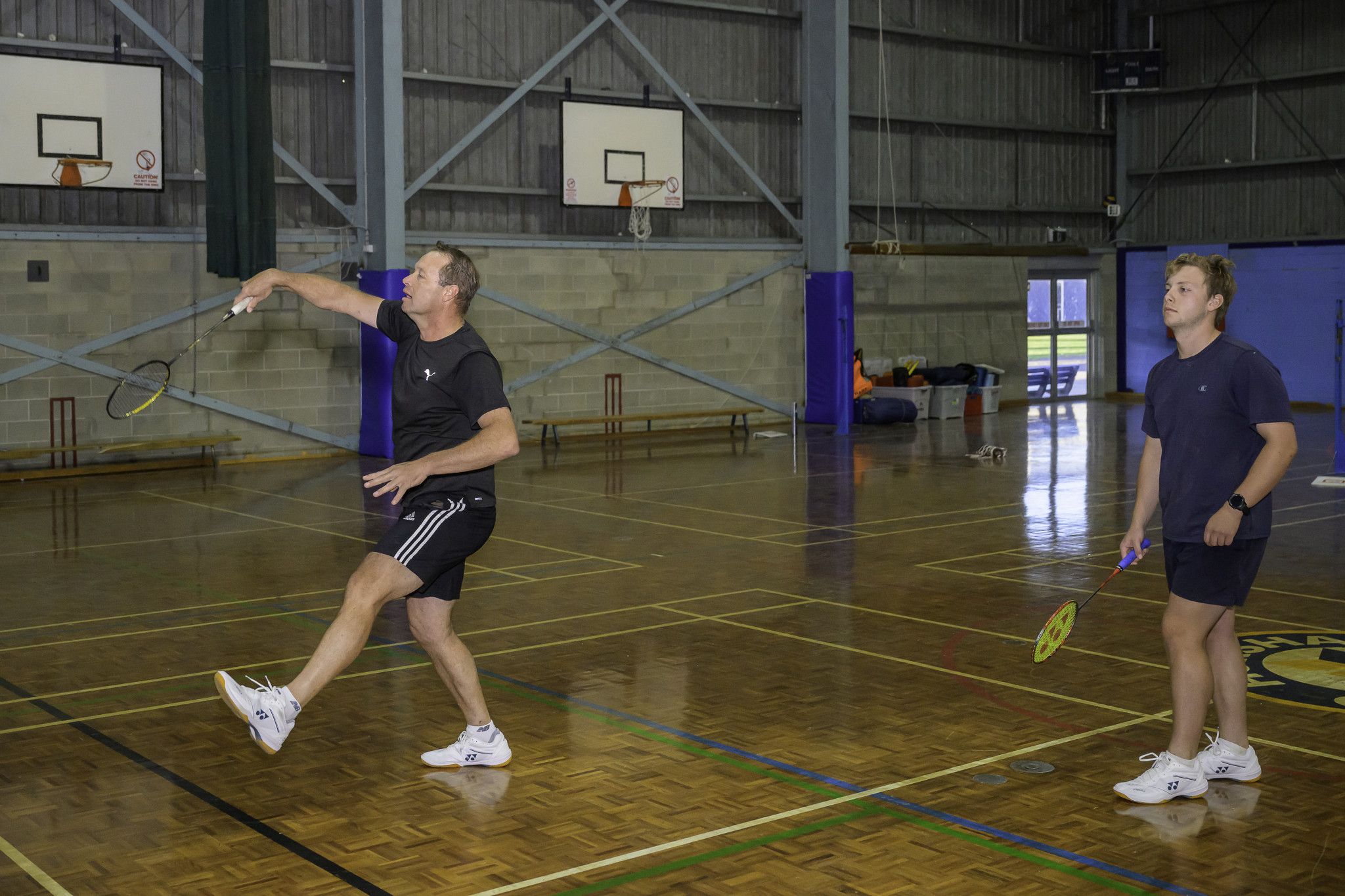 Luke and Josh Dunn in action during the last competition. The badminton association is encouraging the community to attend its &ldquo;Free Come and Try&rdquo; program from 3pm to 5pm on March 15, 22, and 29 at the Horsham College gymnasium.