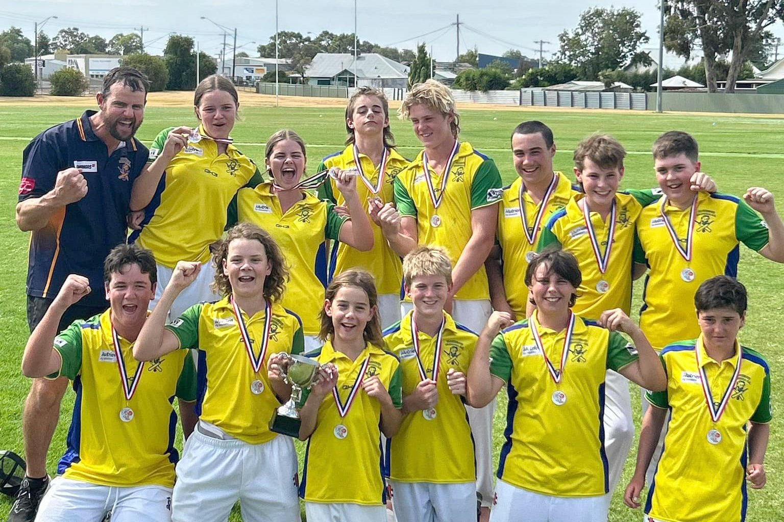 Blackheath Dimboola celebrating their under-14 success in the 2023/2024 season.