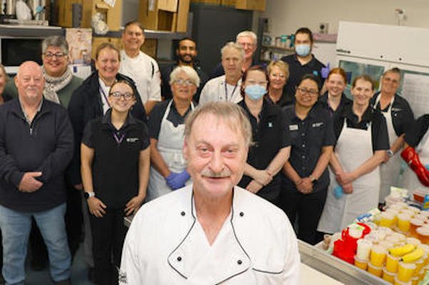 A huge crowd of workmates gathered in his kitchen to bid a fond farewell to chef Graeme Sonntag.