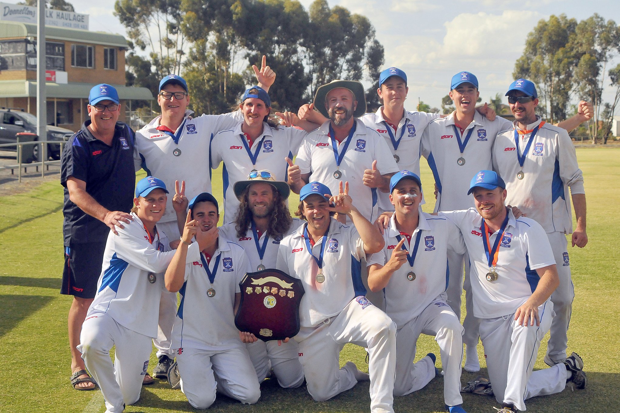 Donald Jeffcott following their premiership success.