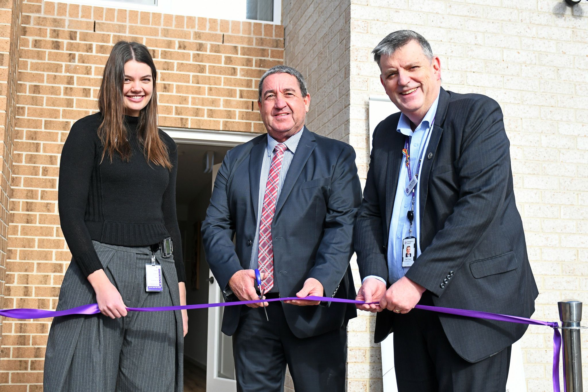 Grampians Health intern Tessa Van Veeneddaal, board member Anthony Shack, and chief executive Dale Fraser marked the opening of new secure housing in Horsham. The first 18 apartments in the $8.3 million accommodation complex for Grampians Health staff are now complete, and residents have begun moving in.