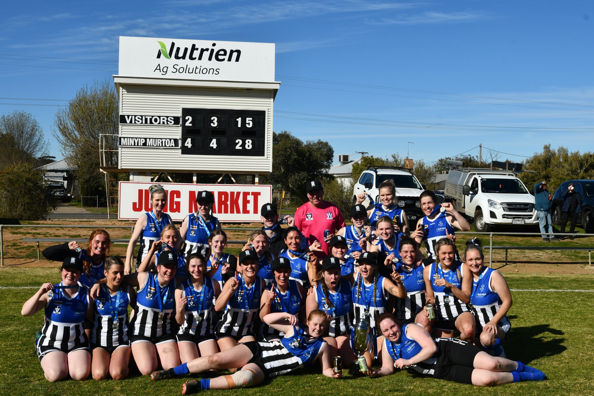 Minyip Murtoa made history as they took out the inaugural Wimmera Football Netball League senior women's football premiership.