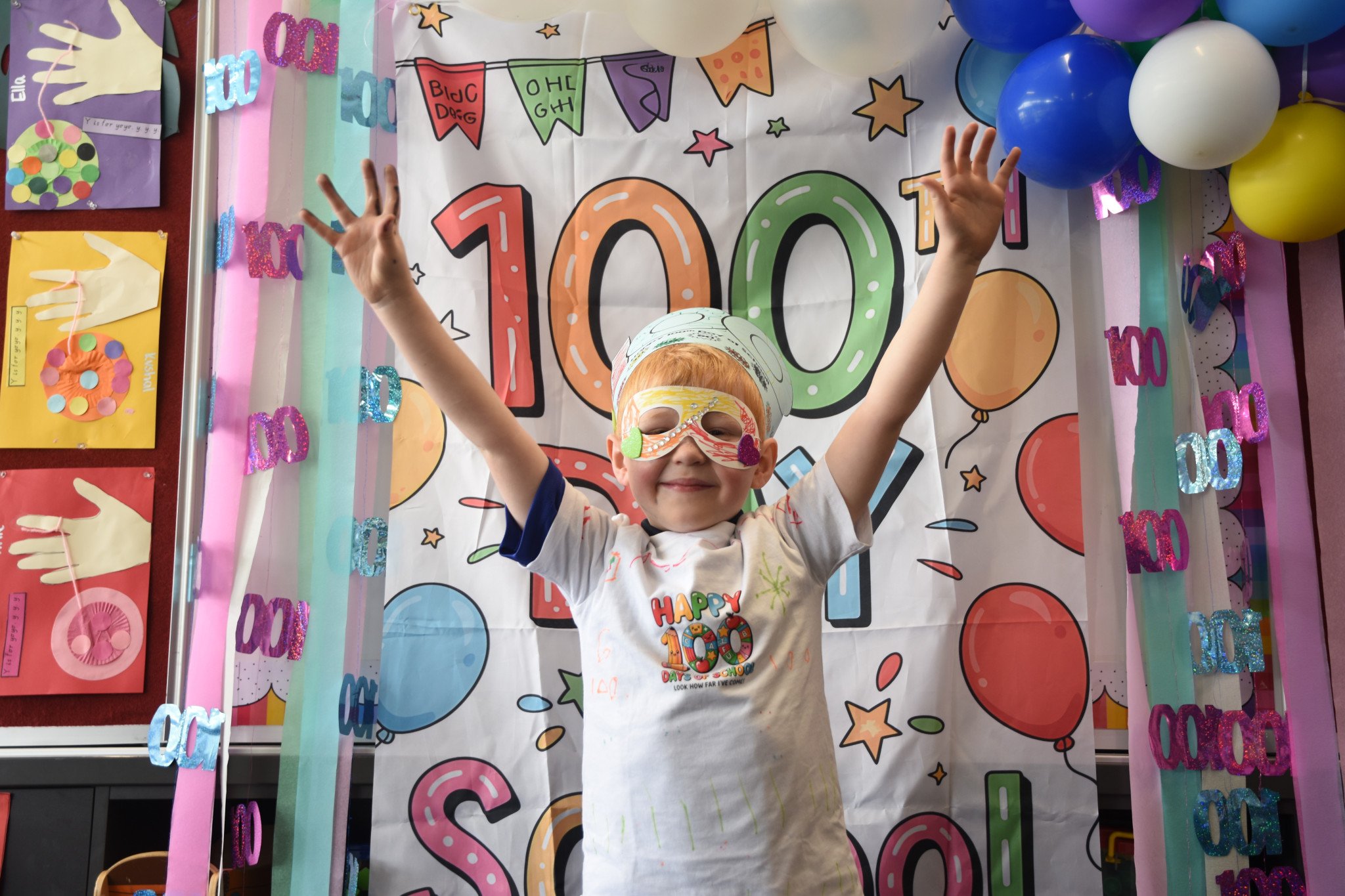 Larson Versteegen celebrates the 100 days of prep milestone.