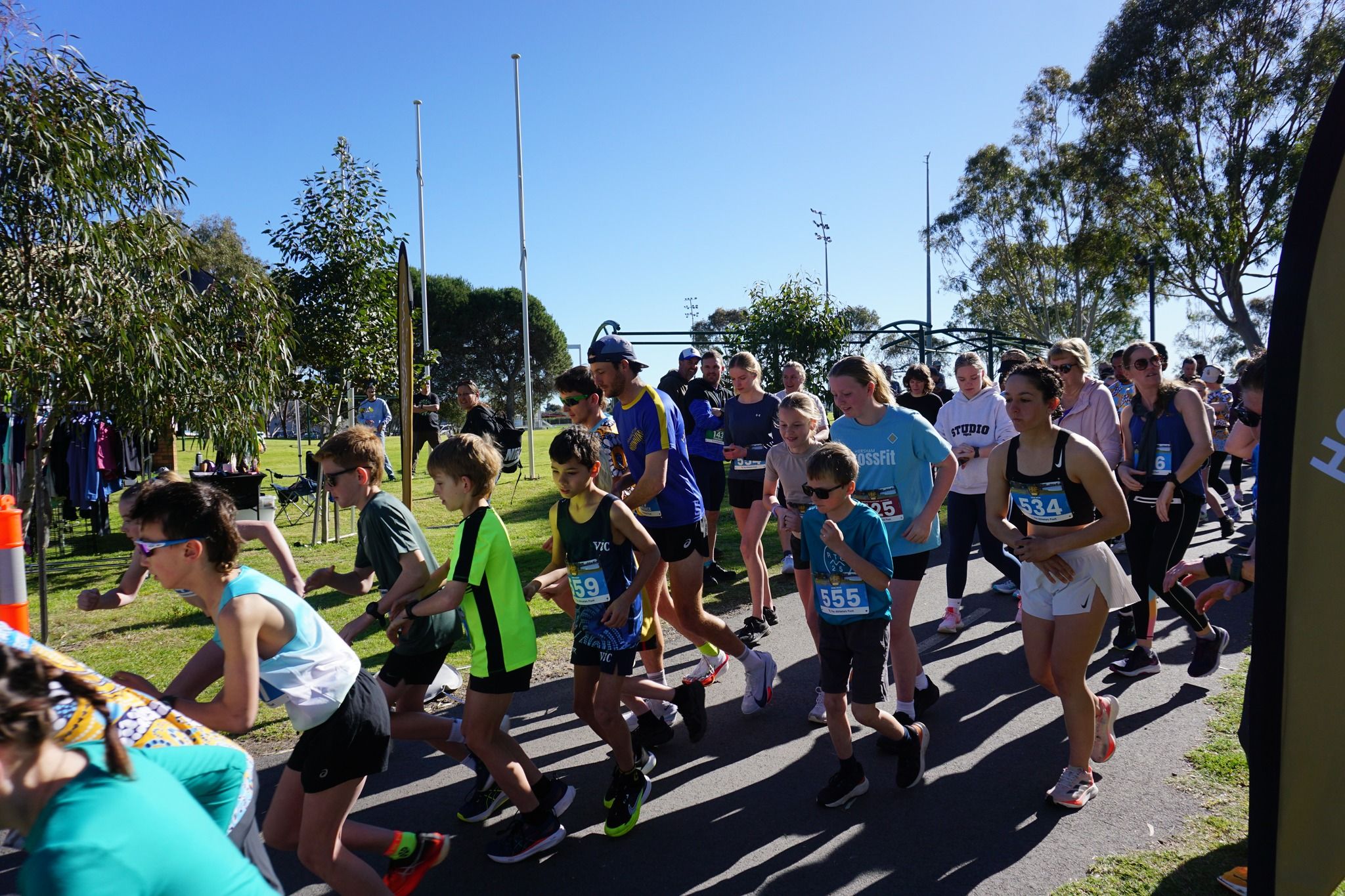 Runners prepare for the start of the 5km at the Horsham Running Festival.