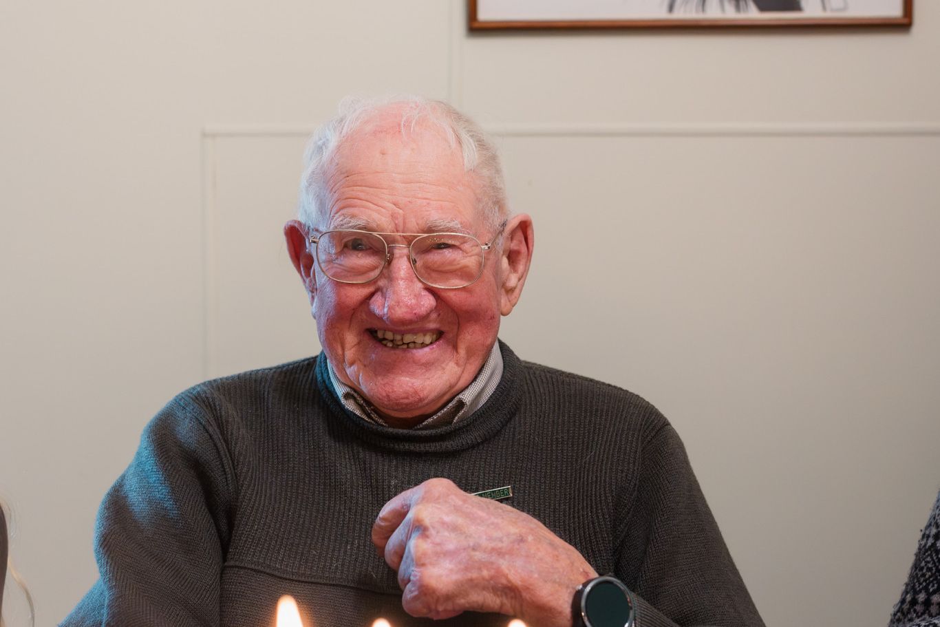 Celebrating 104 years of life, Dimboola’s Ian McRae had a great Sunday with every element a good centenarian birthday requires – lots of family, laughter and of course, cake. Photo: Jacinta McRae