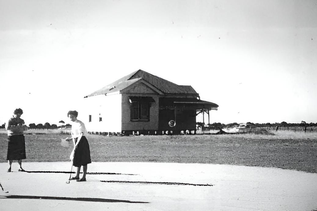 The original Minyip Golf Club clubhouse shifted from Coromby in 1960.