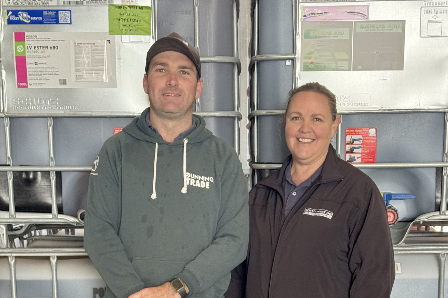 Tennis Club president Taylor Donnan and Donna Scobie of North West Ag Services, Hopetoun.